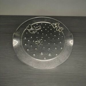 IVV Glass CHEESE Plater "Collezione 1" beautiful butterfly design 12"
